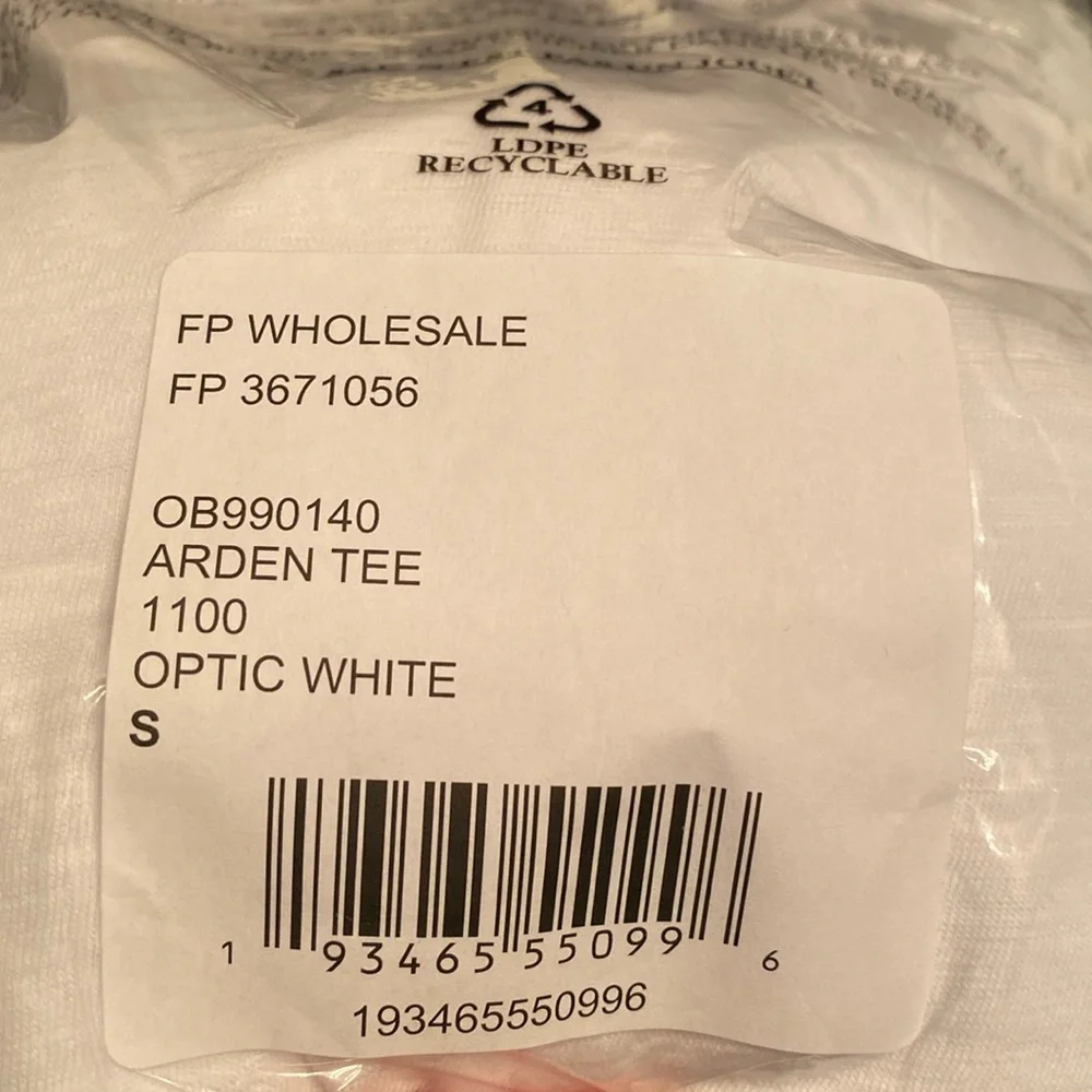 NWT Free People We The Free Arden Tee in Optic White Size Small - Picture 5 of 6